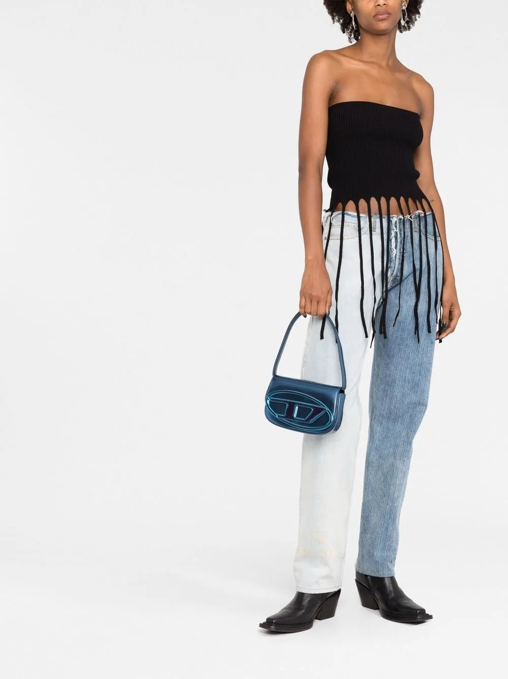 leather bag, blue mirrored bag, Diesel 1DR bag, luxury accessories, designer handbags