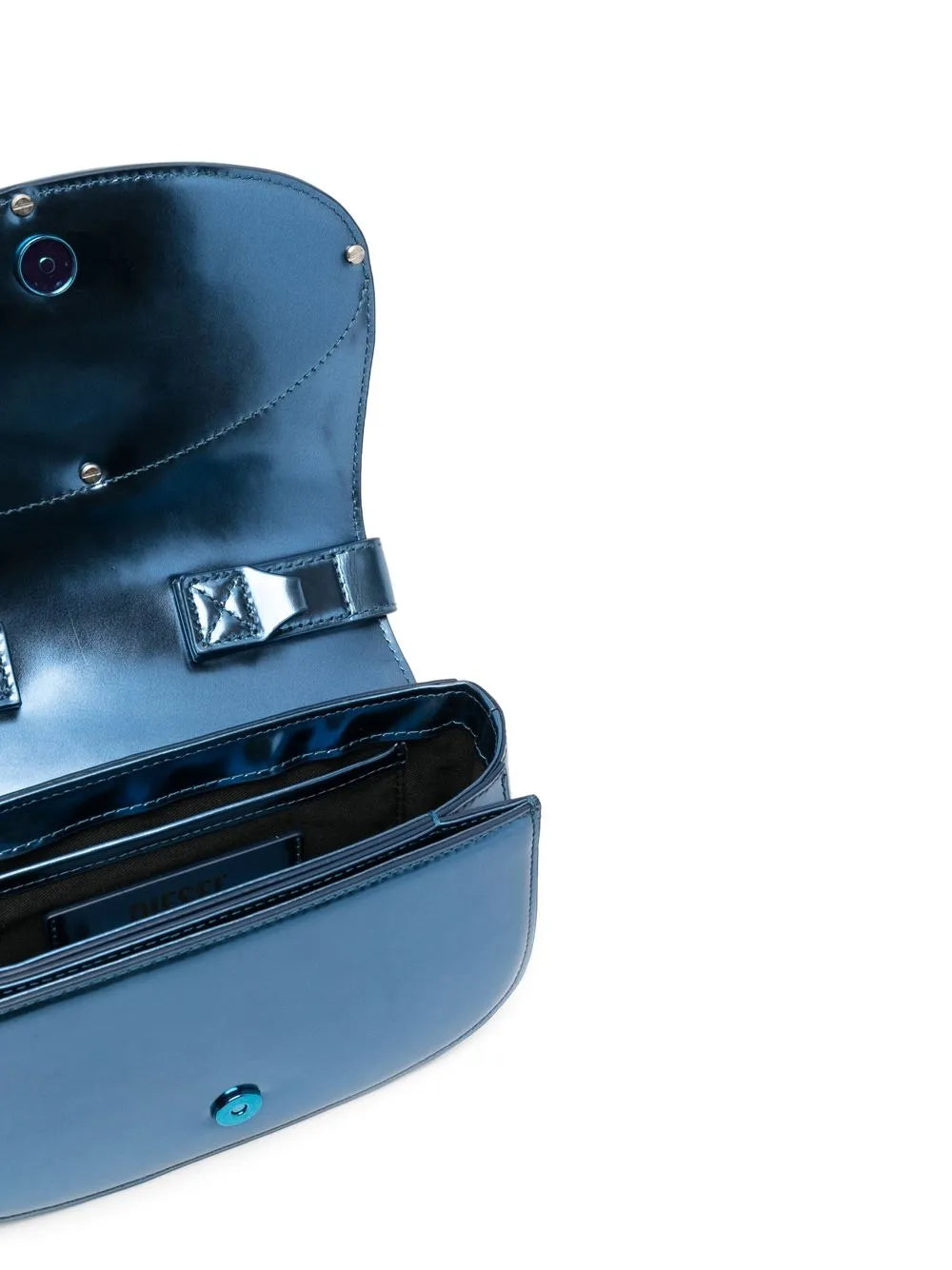 leather bag, blue mirrored bag, Diesel 1DR bag, luxury accessories, designer handbags