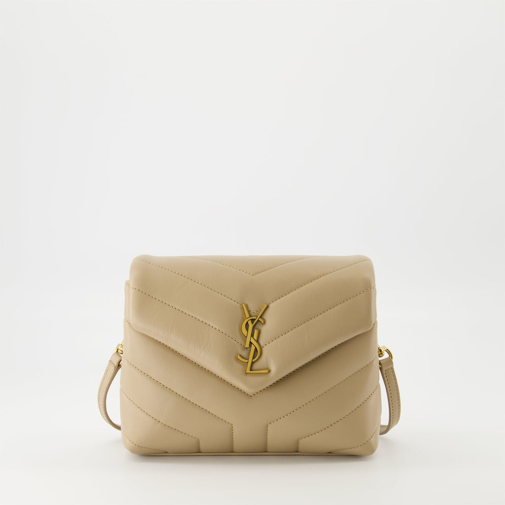 Sac Loulou, Saint Laurent, beige leather bag, designer bag, quilted handbag
