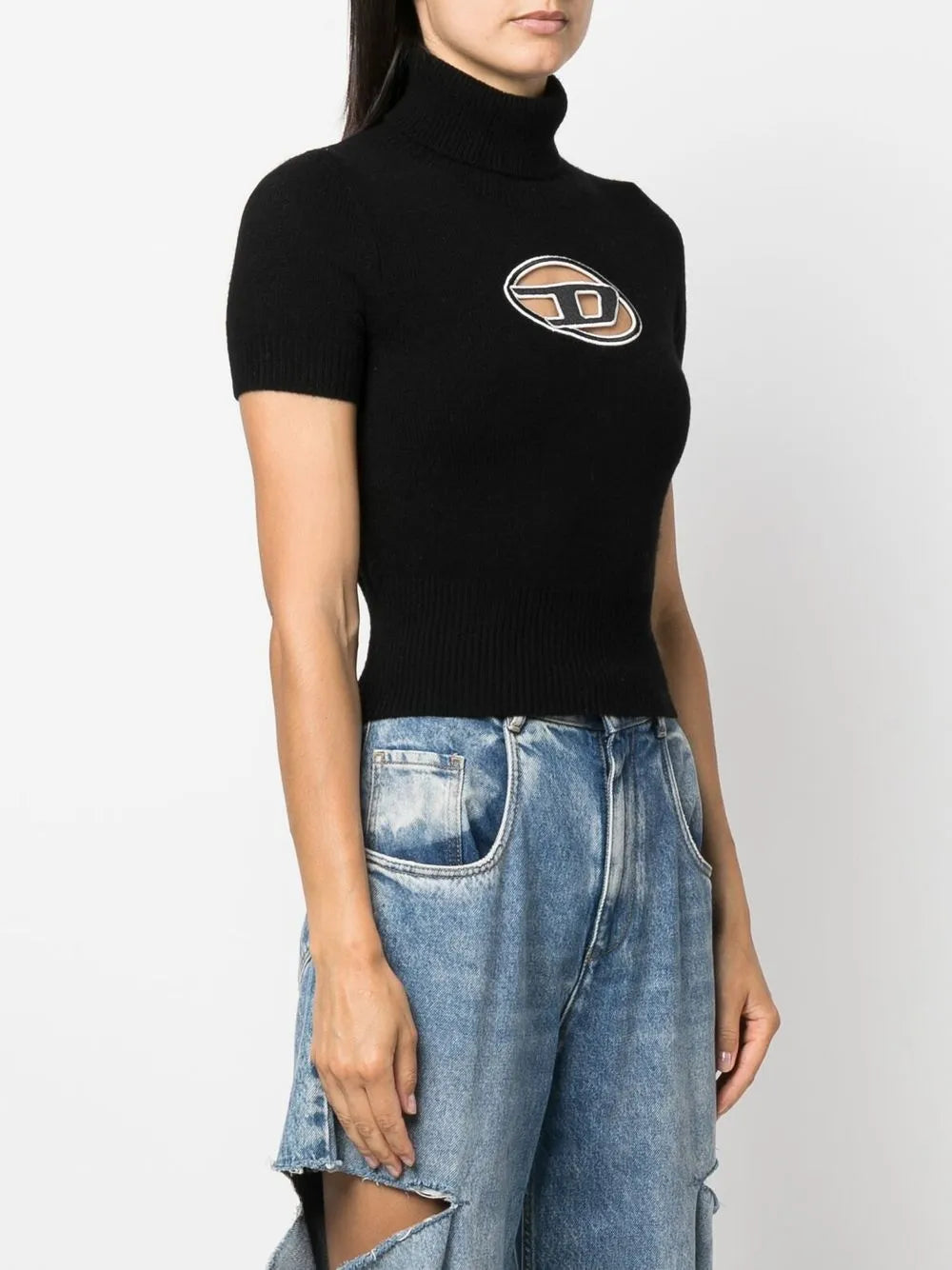 블랙 캐시미어 울 터틀넥