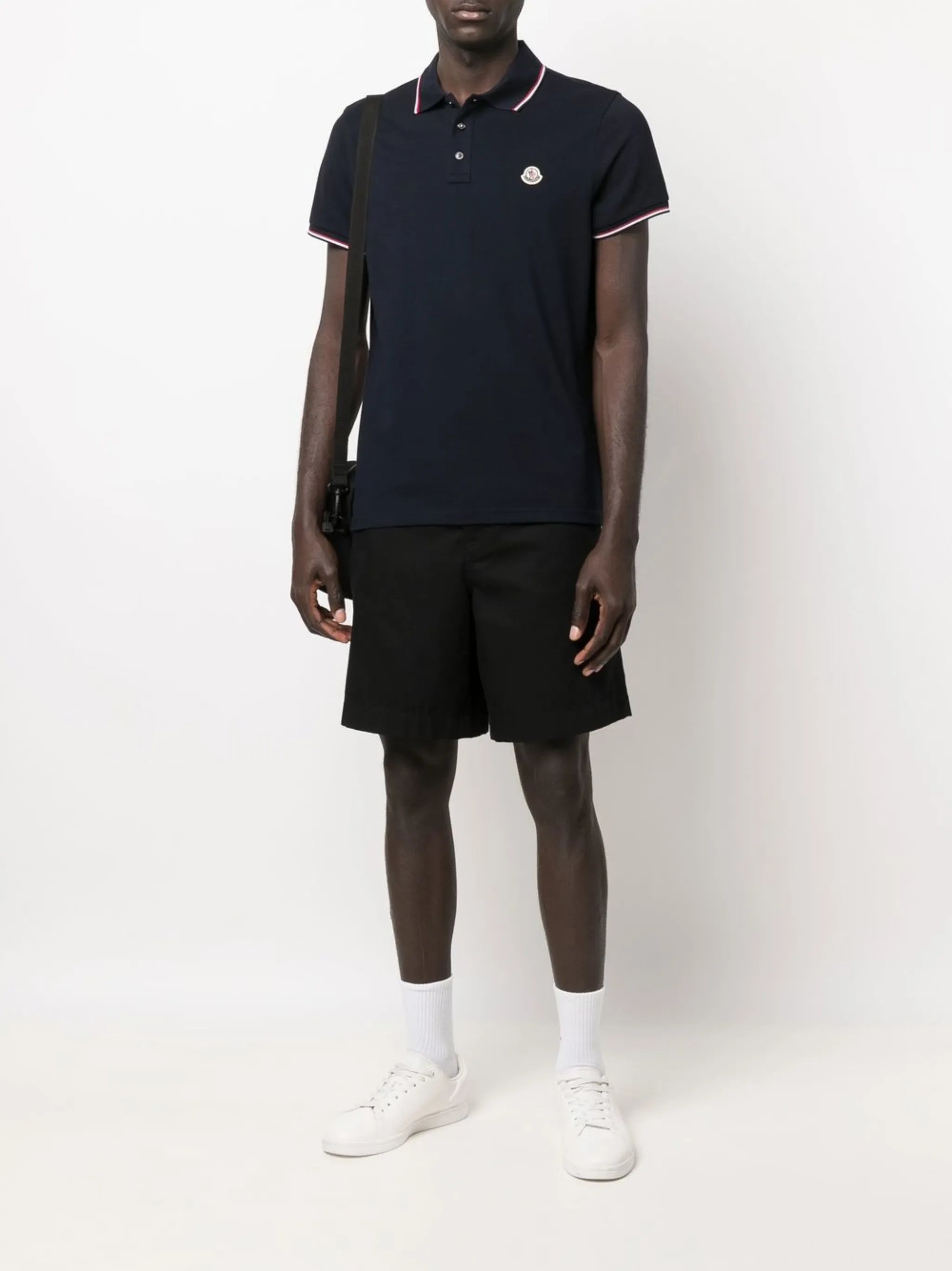 Image of Polo à Logo en Coton by Moncler for Men - Season Spring-Summer 2026 - Model view 1