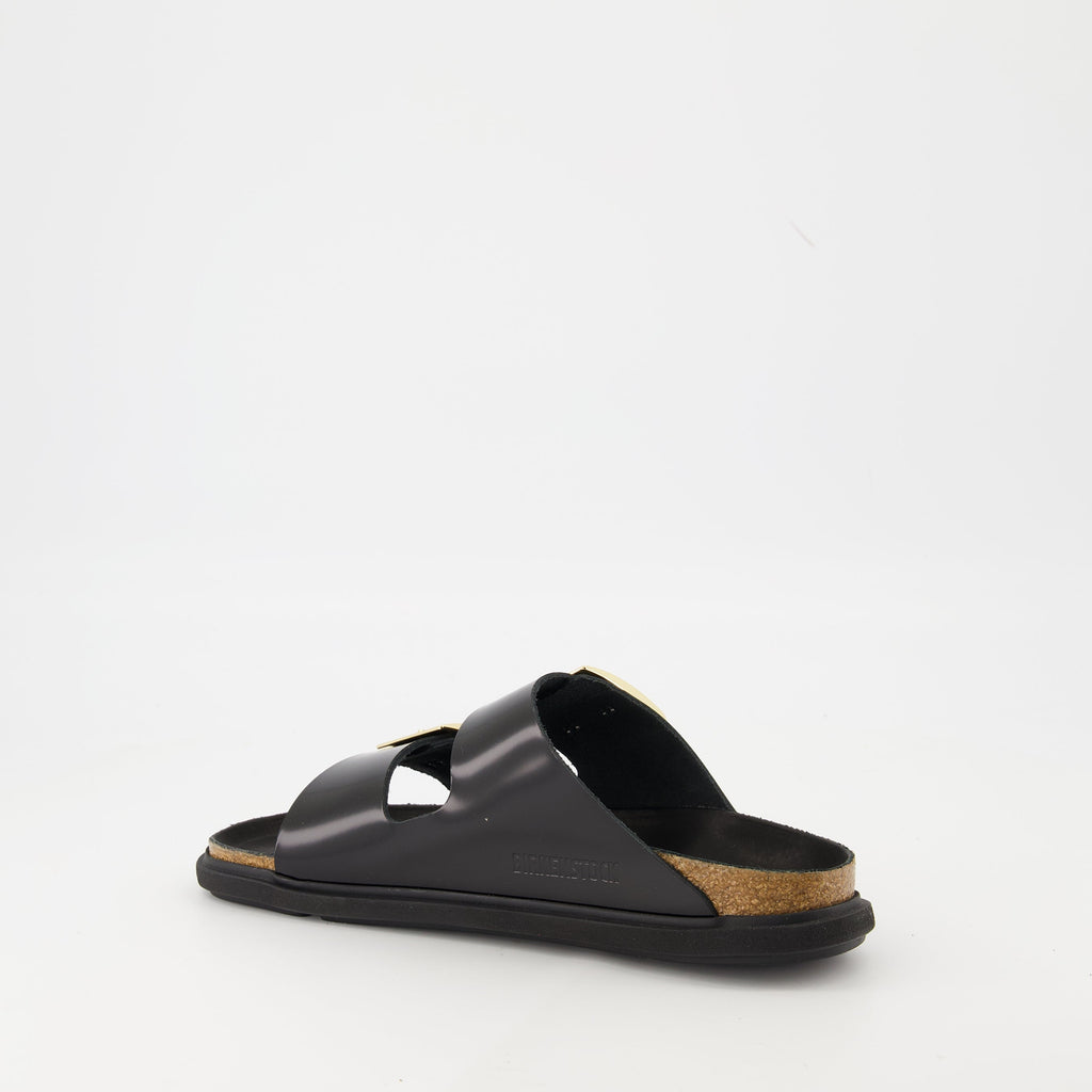 Drolplet Buckle sandals, Birkenstock sandals, black leather sandals, summer footwear, adjustable strap sandals