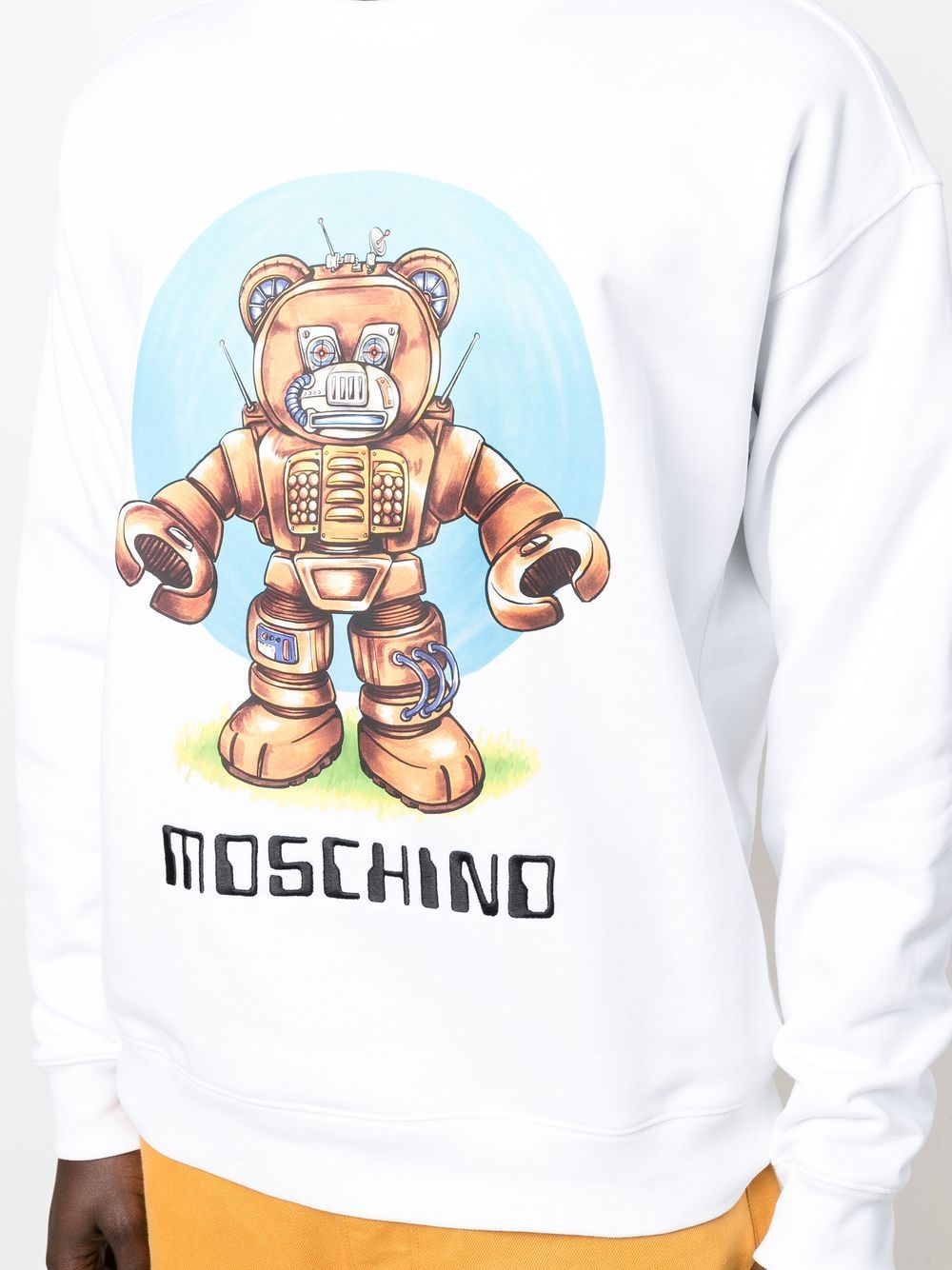 Moschino, premium sweatshirt, luxury men's clothing, trendy sweatshirt, robot sweatshirt