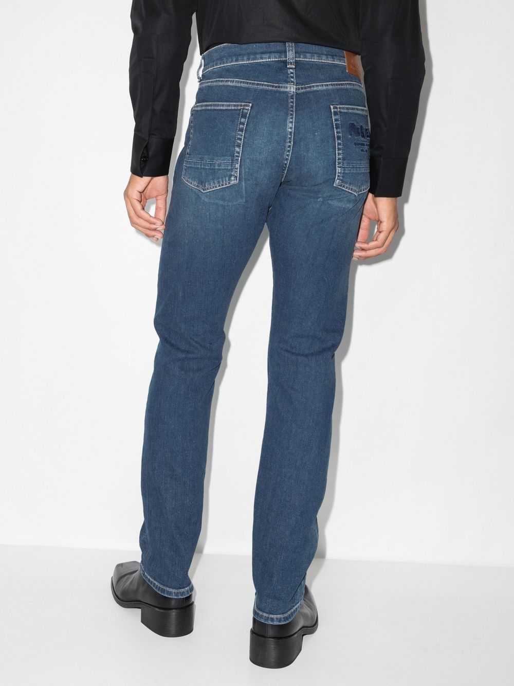 Blue jeans, Alexander McQueen trousers, luxury denim, men's fashion, high-end ready-to-wear