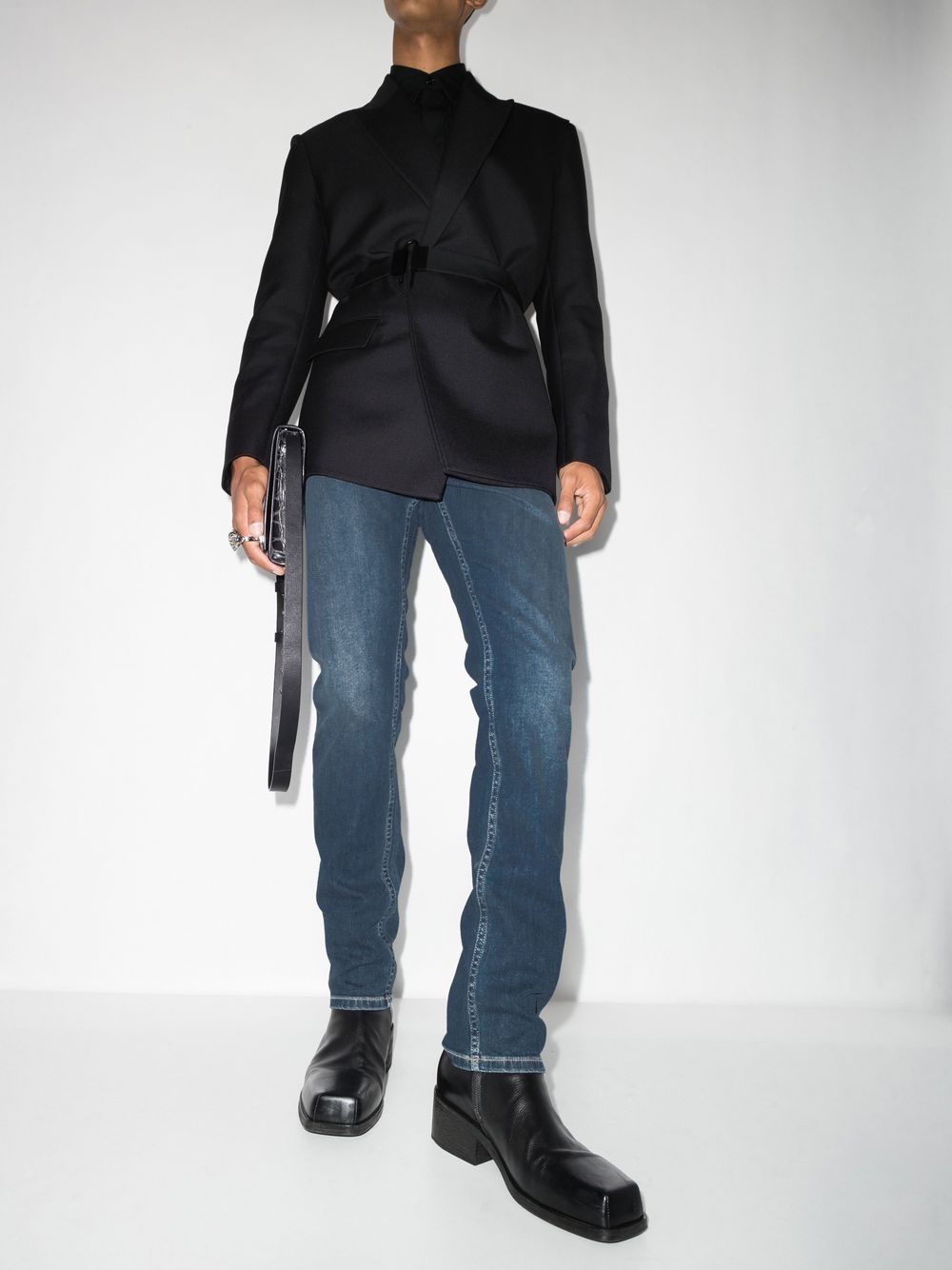 Blue jeans, Alexander McQueen trousers, luxury denim, men's fashion, high-end ready-to-wear