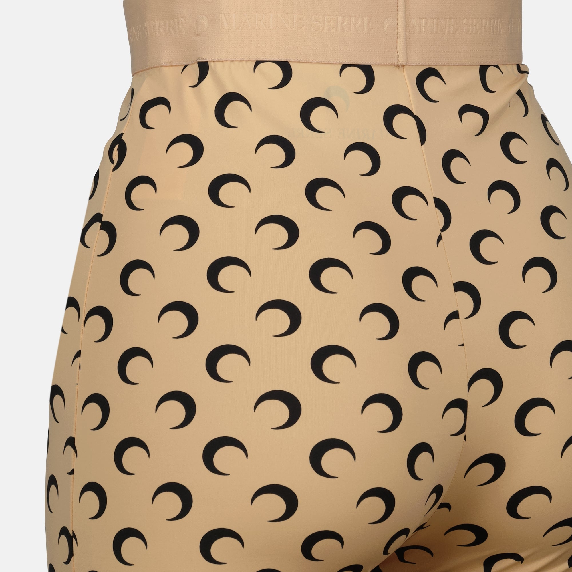 Marine Serre shorts, cyclist shorts, moon print shorts, beige cycling shorts, high waist shorts