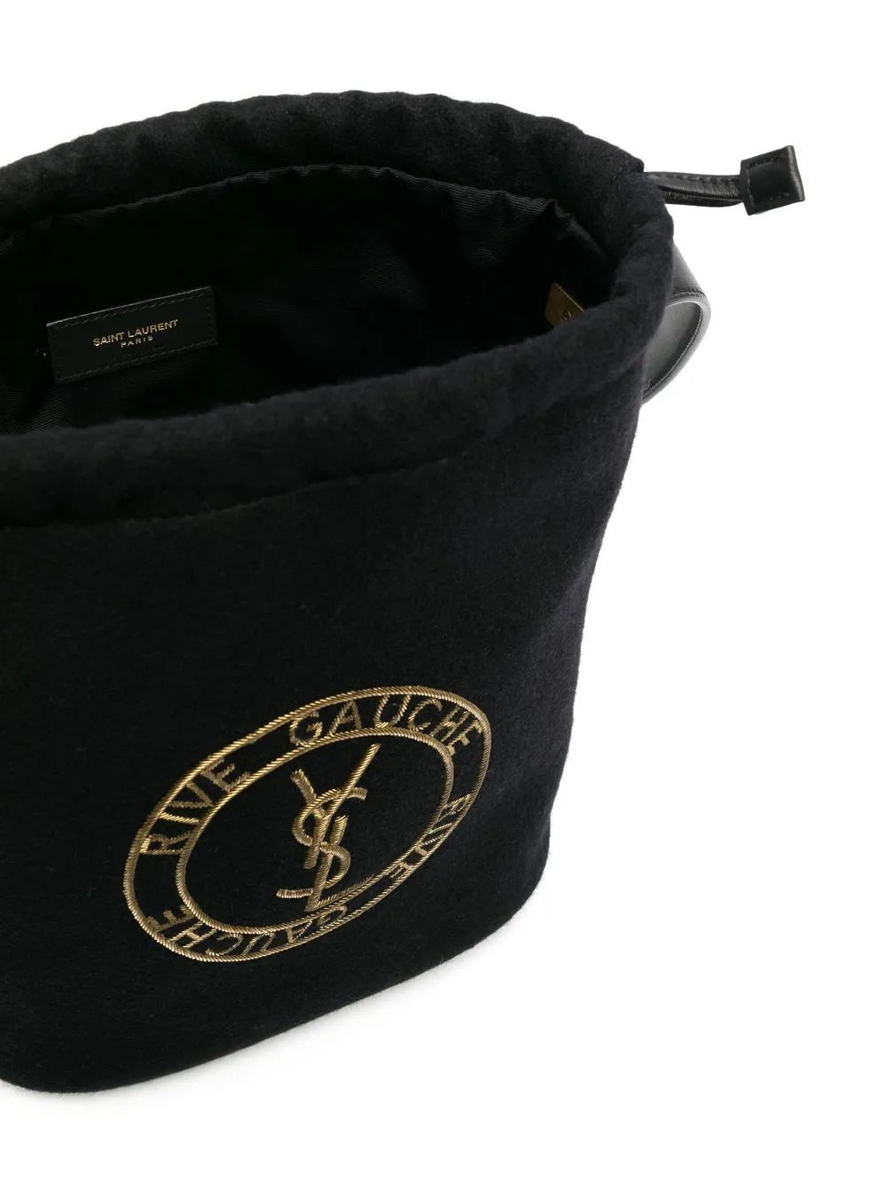 Rive Gauche Bucket Bag in Black Wool - Saint Laurent - Men Rive Gauche Bucket Bag in Black Wool - Saint Laurent - Men