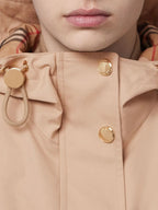 Burberry Women's Parka, Elegant Beige Parka, Luxury Cotton Coat, Burberry Women's Clothing, Chic Women's Parka