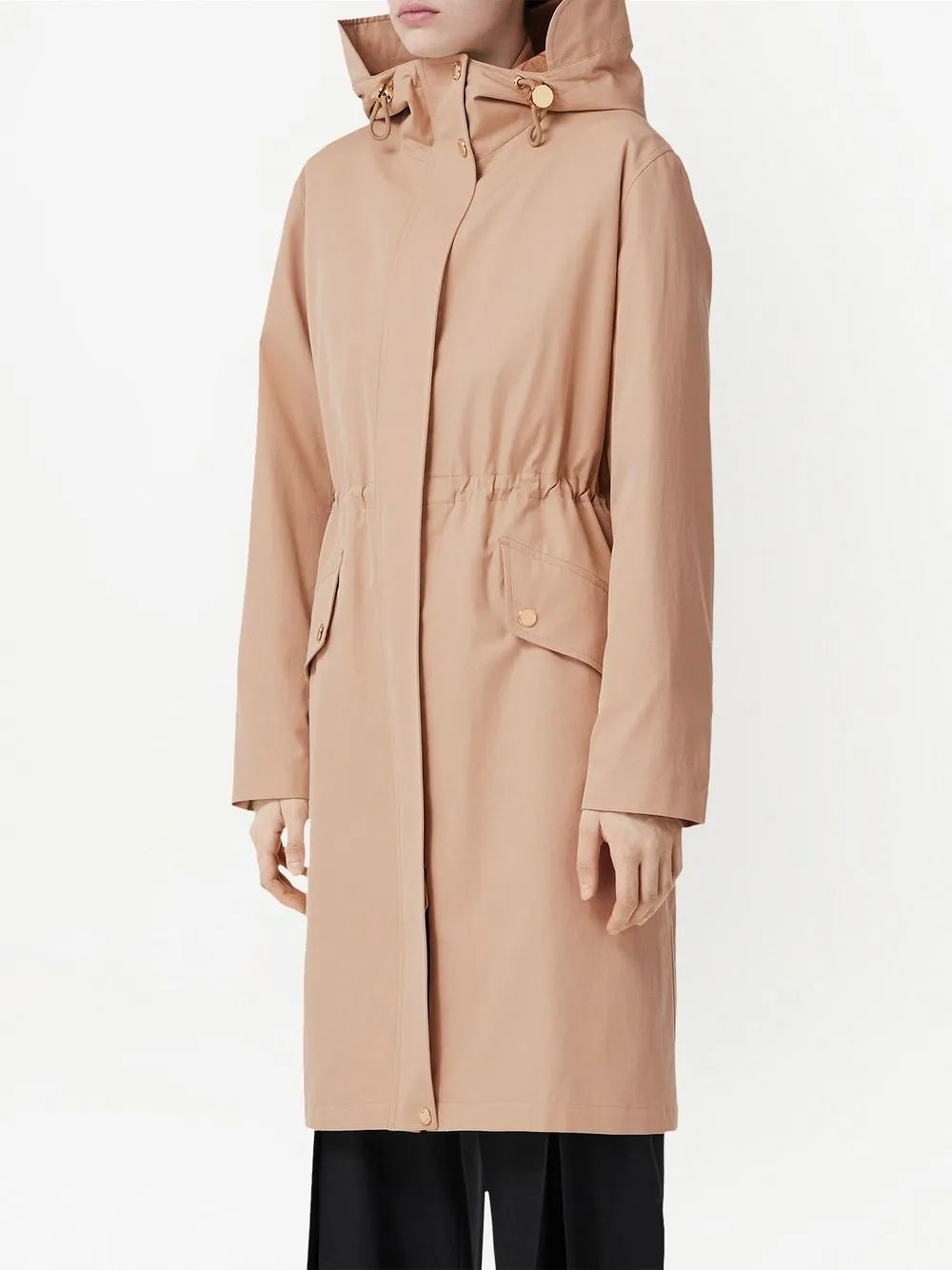 Burberry Women's Parka, Elegant Beige Parka, Luxury Cotton Coat, Burberry Women's Clothing, Chic Women's Parka