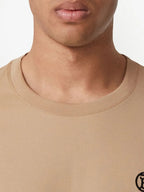 Burberry T-shirt, men's luxury T-shirt, beige Burberry shirt, designer casual wear, Burberry logo tee