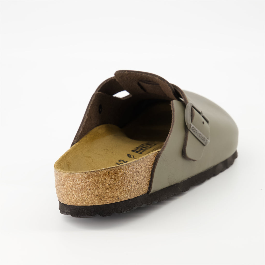 Birkenstock mules, Boston Cacti, leather footwear, comfortable sandals, adjustable mules