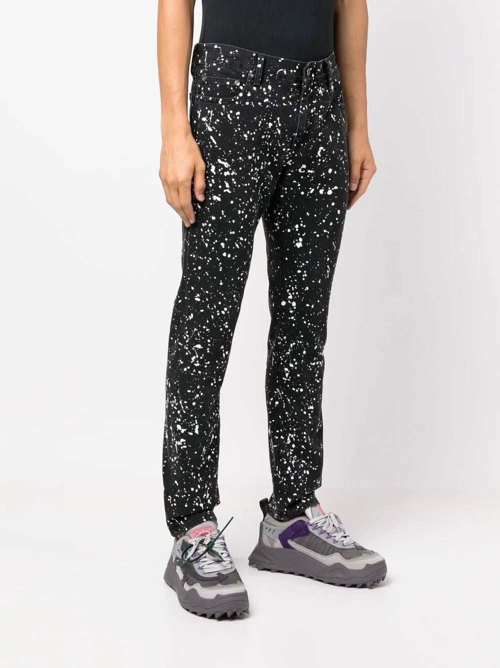 Off-White jeans, Diag Paint jeans, black designer jeans, luxury streetwear, men's high-fashion denim