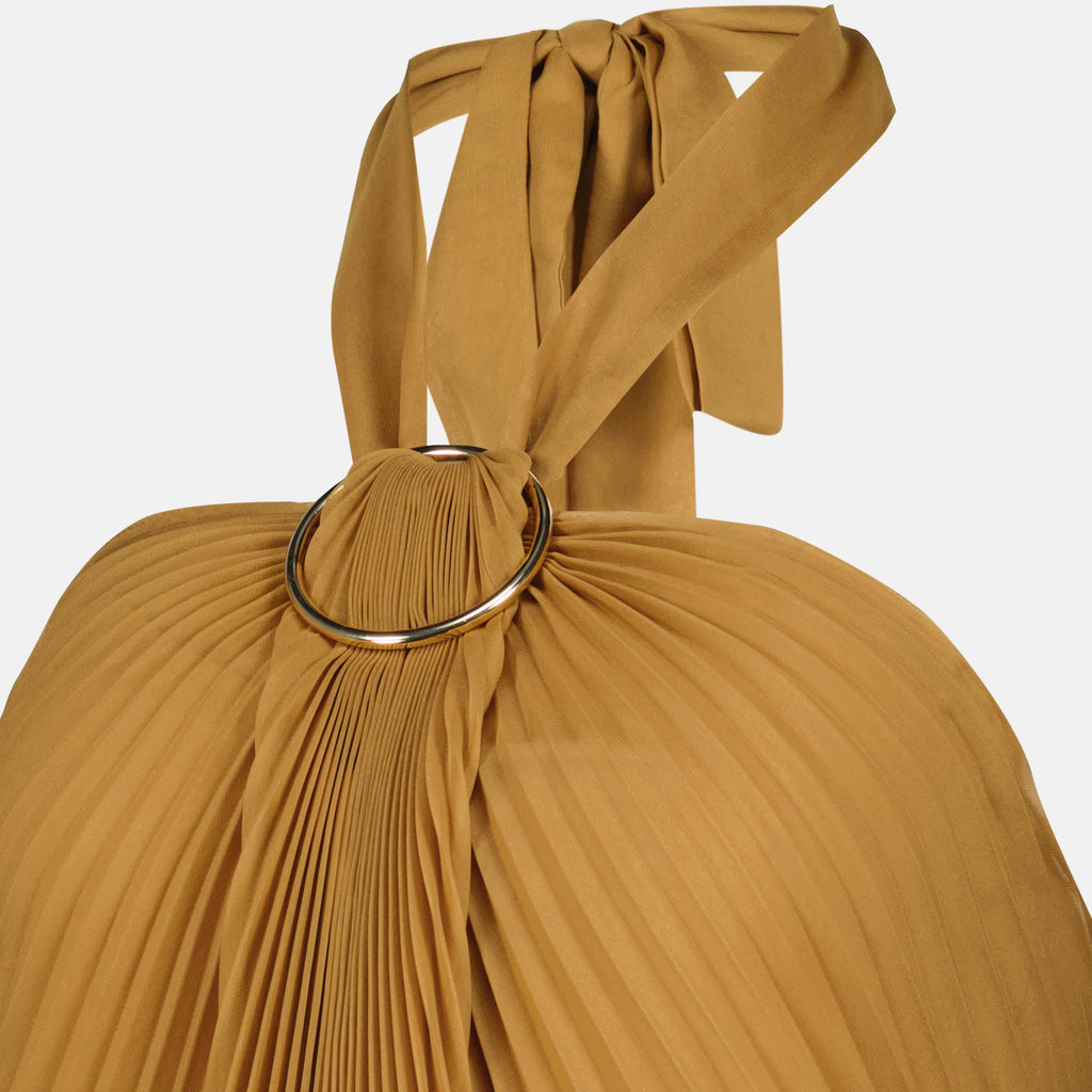 Imagem do top plissado castanho da Max Mara para Mulheres - Temporada Primavera-Verão 2026 - Detalhe 1