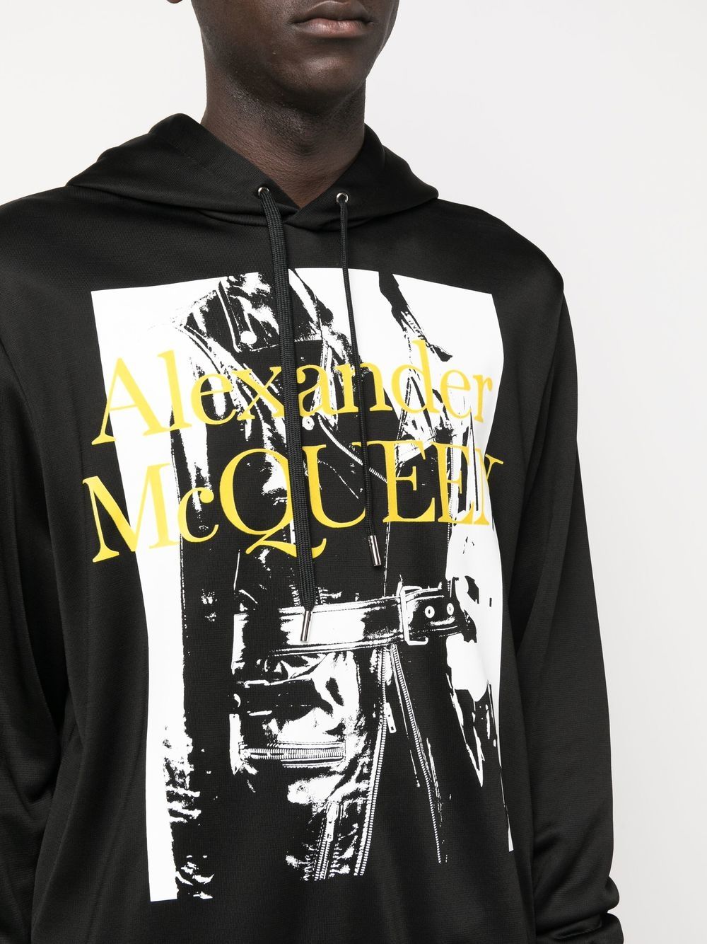 Alexander McQueen, printed hoodie, men's luxury fashion, black hoodie, designer sweatshirt
**