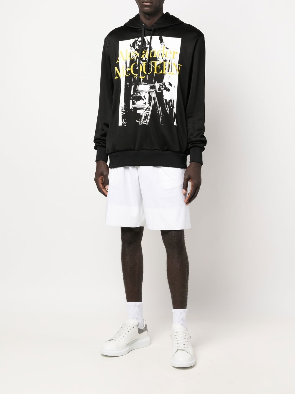 Alexander McQueen, printed hoodie, men's luxury fashion, black hoodie, designer sweatshirt
**