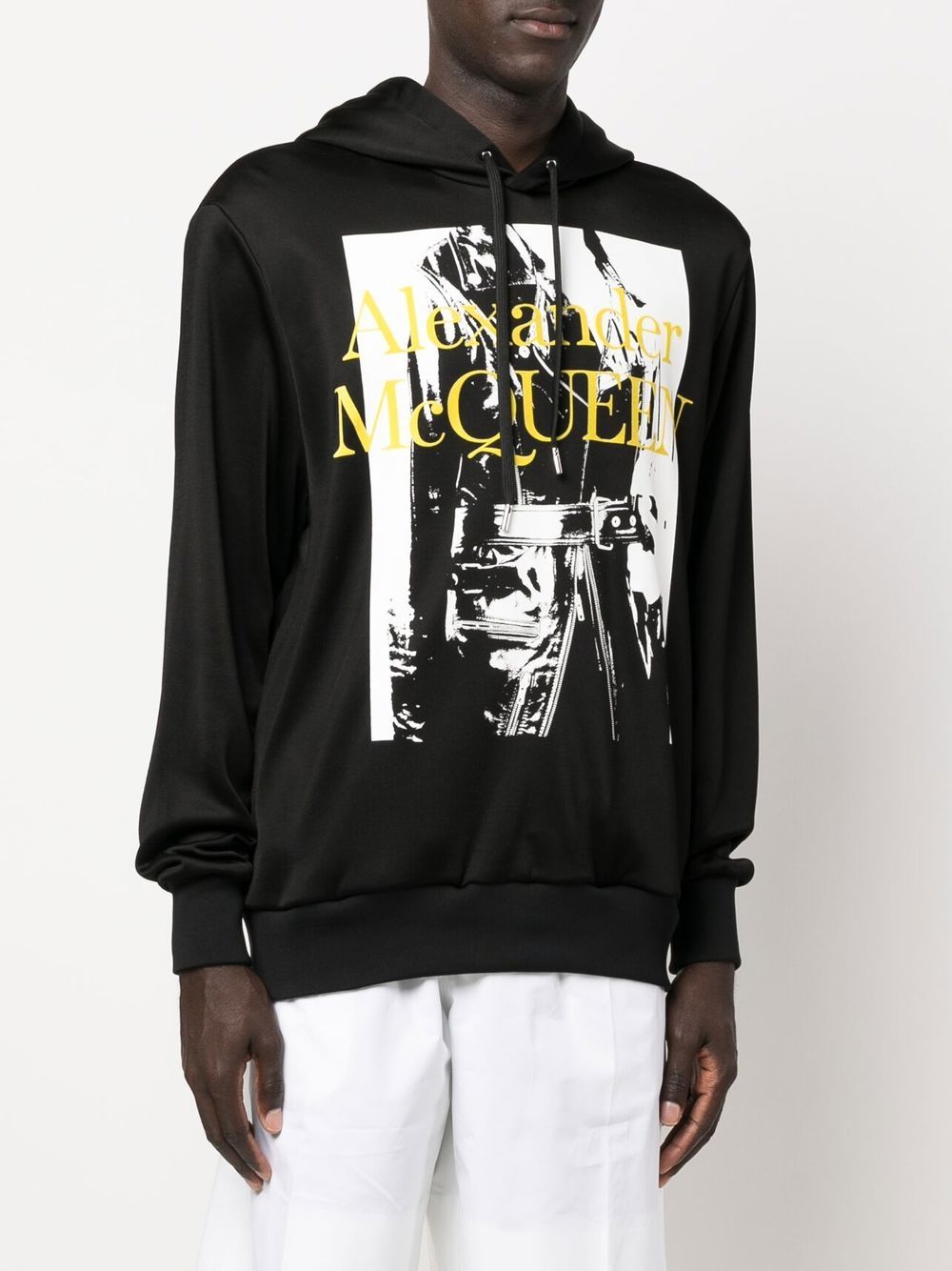 Alexander McQueen, printed hoodie, men's luxury fashion, black hoodie, designer sweatshirt
**