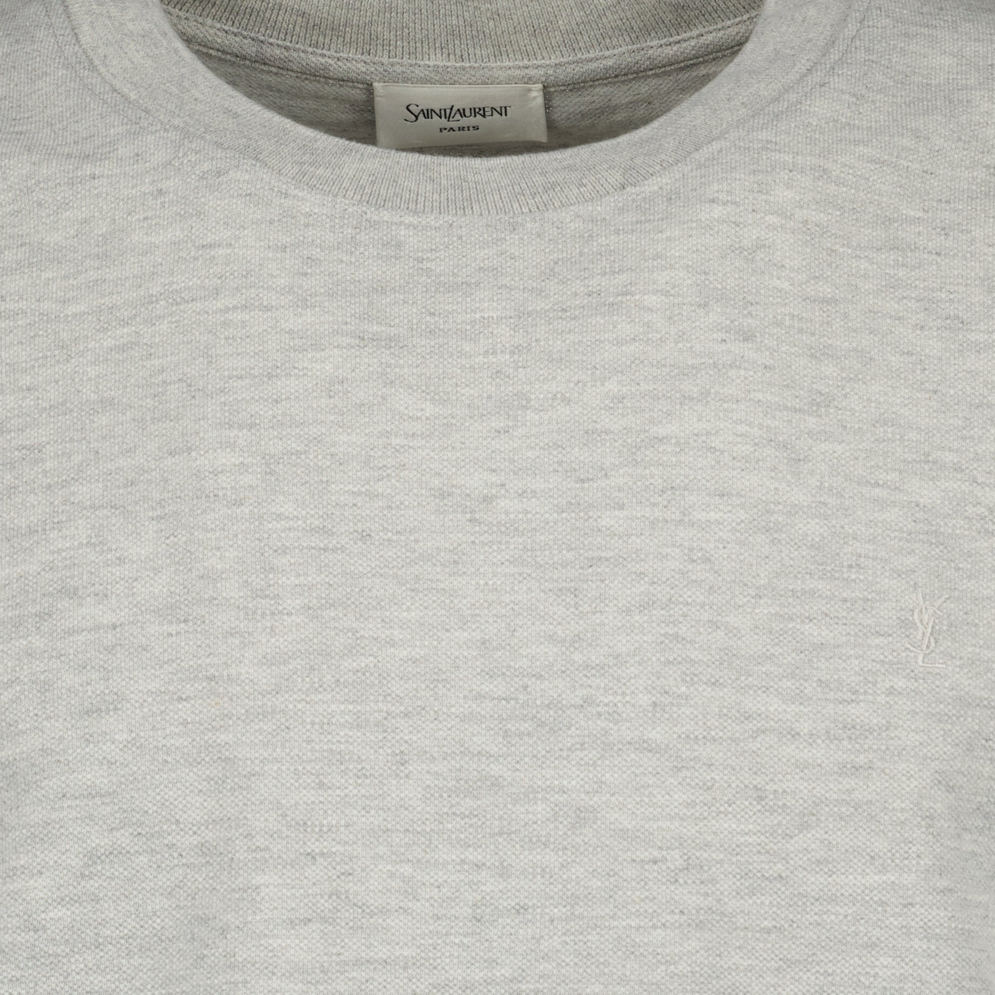 Image of YSL Grey T-Shirt by Saint Laurent for Men - Season Spring-Summer 2026 - Detail View 2