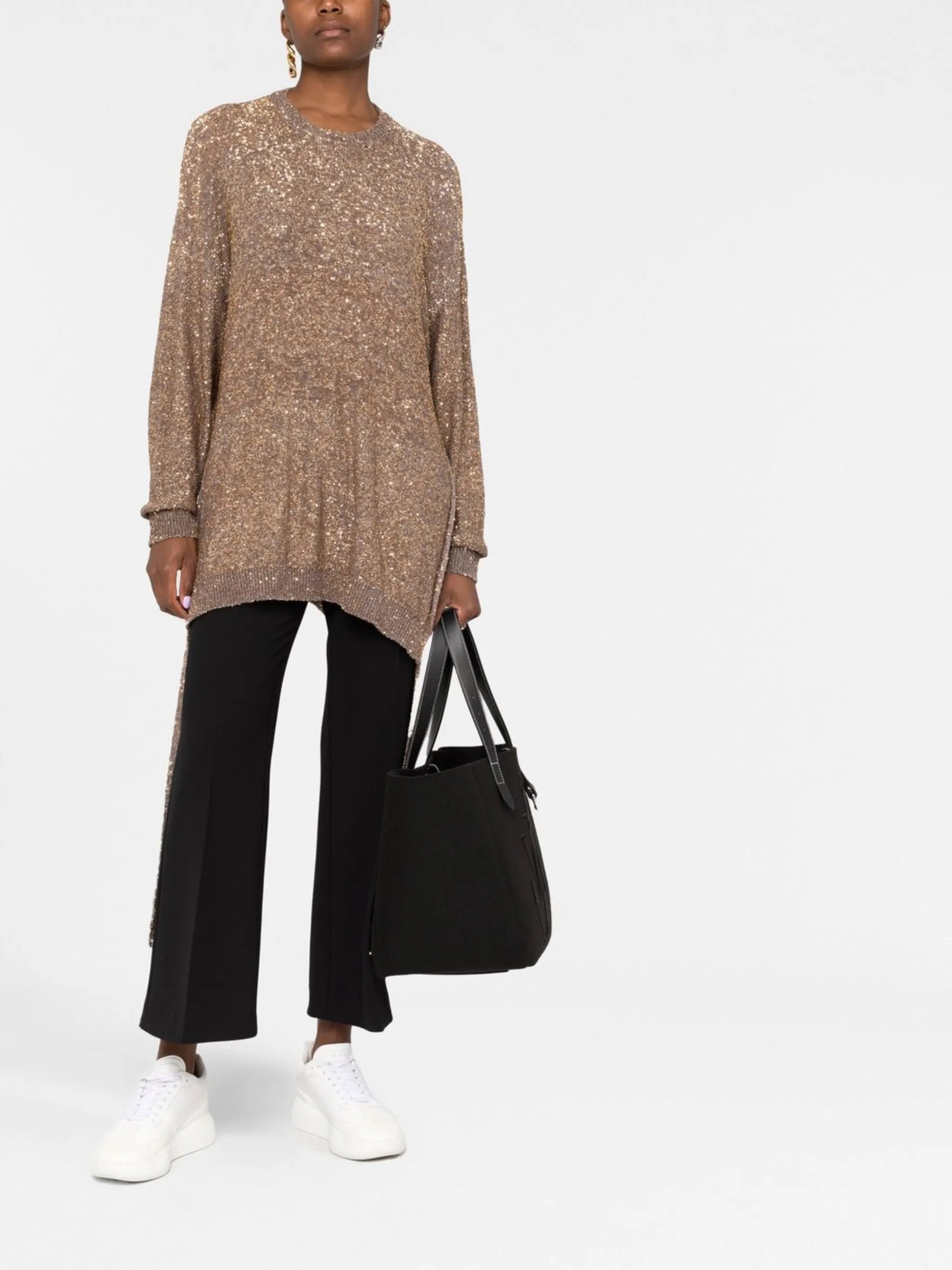 Image of Sequin Sweater by Stella McCartney for Women - Season Autumn-Winter 2022 - Model View 1