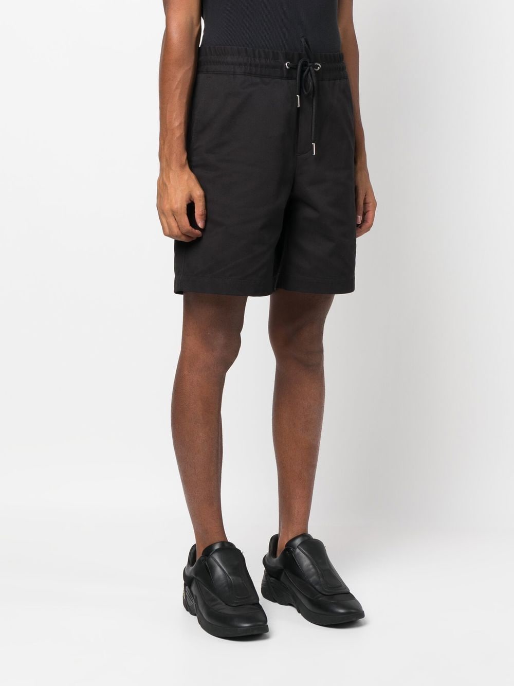 Black cotton shorts, Moncler men's, elegant shorts, casual luxury, men's summer clothing