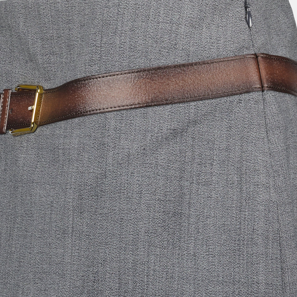 미니 울 벨트 스커트