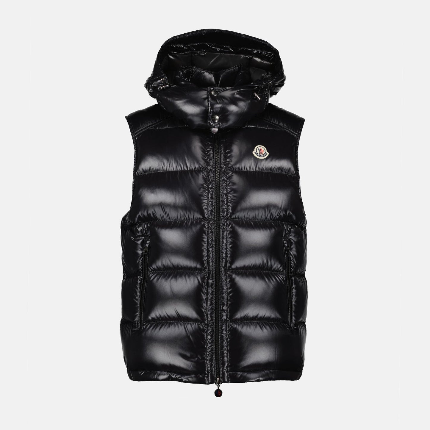 Moncler, sleeveless down jacket, black nylon jacket, Autumn-Winter 2024, luxury outerwear