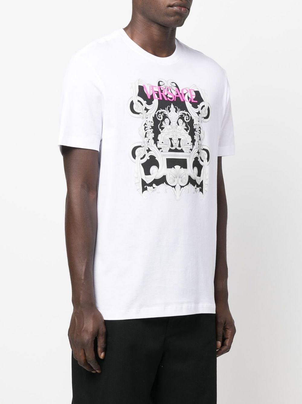 Versace, Luxury T-Shirt, Men's Fashion, Barocco T-Shirt, White T-Shirt