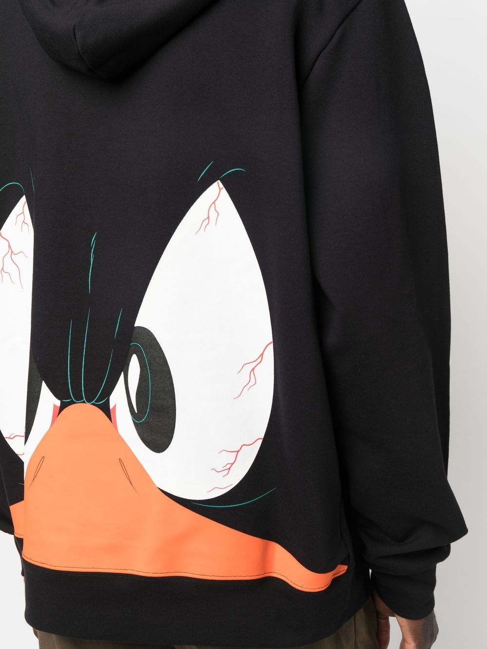 Black Hoodie, GCDS Men, Daffy Duck, Looney Tunes, Luxury Apparel