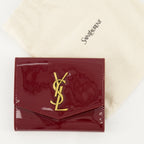 Bordeaux wallet, patent leather wallet, Saint Laurent wallet, Uptown wallet, luxury accessories
