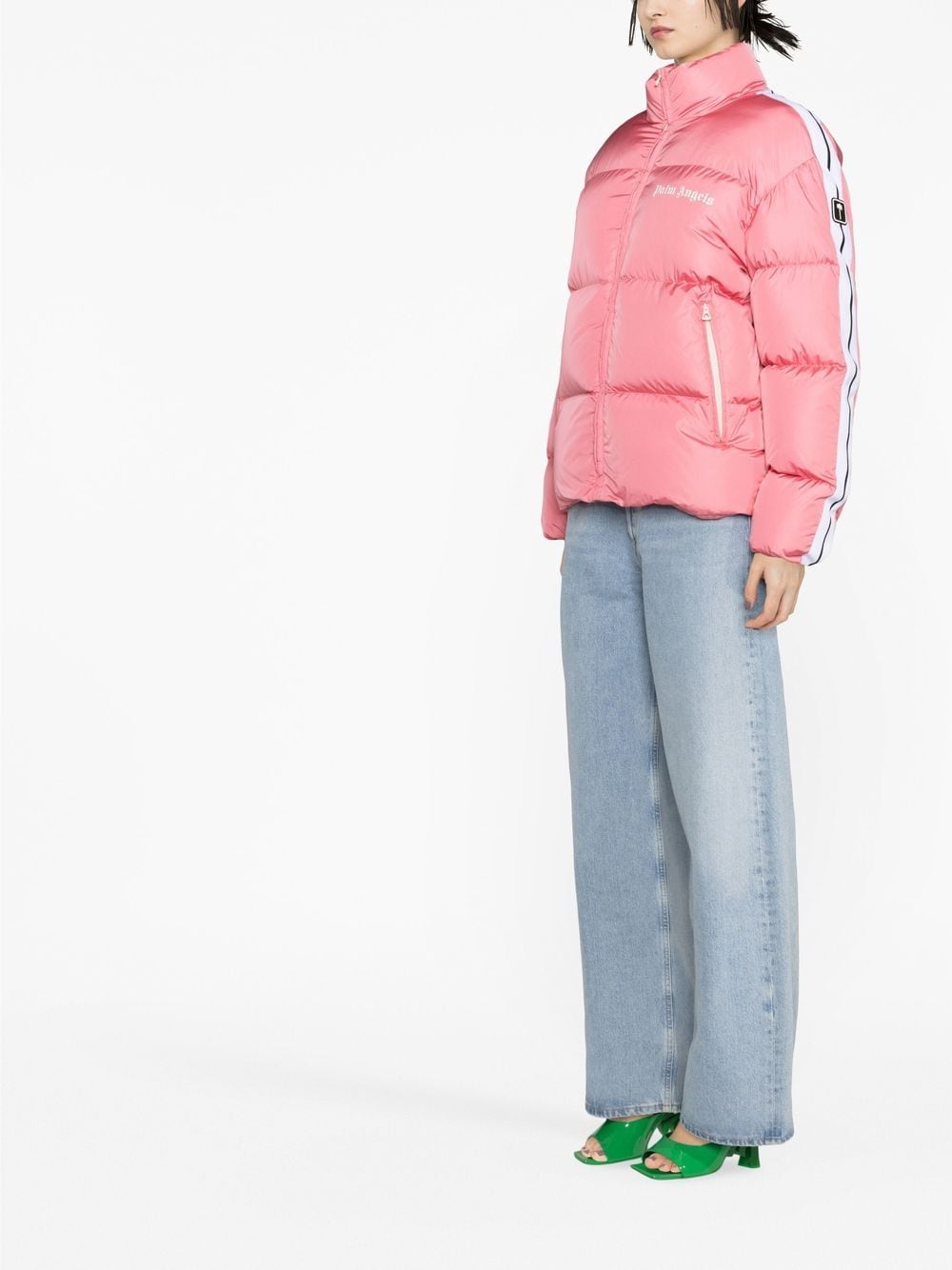 Palm Angels Jacket, Women's Luxury Outerwear, Rose Doudoune, High-End Fashion, Sporty Chic