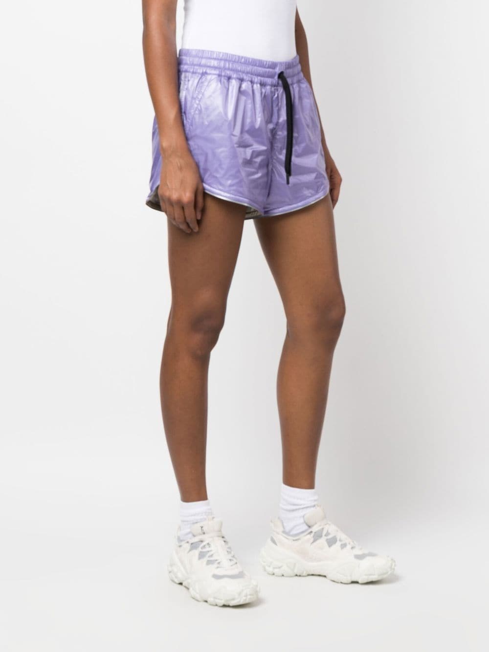 Women's Shorts, Moncler Grenoble, Purple Nylon, Luxury, Summer