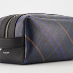Burberry travel pouch, navy leather pouch, grained calf leather, autumn winter 2025, luxury travel accessory