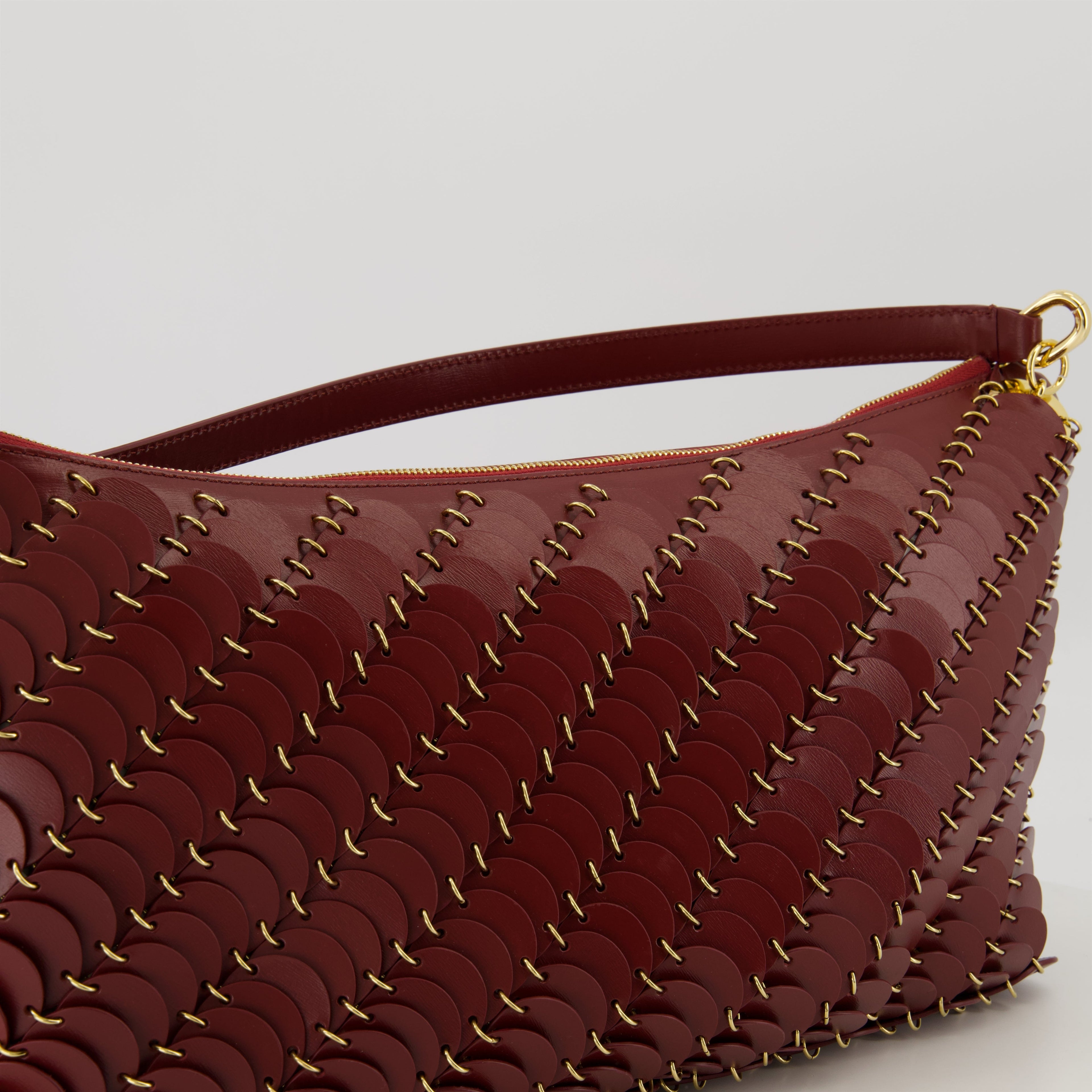 Paco Bag, Rabanne handbag, calf leather bag, designer accessories, stylish bags