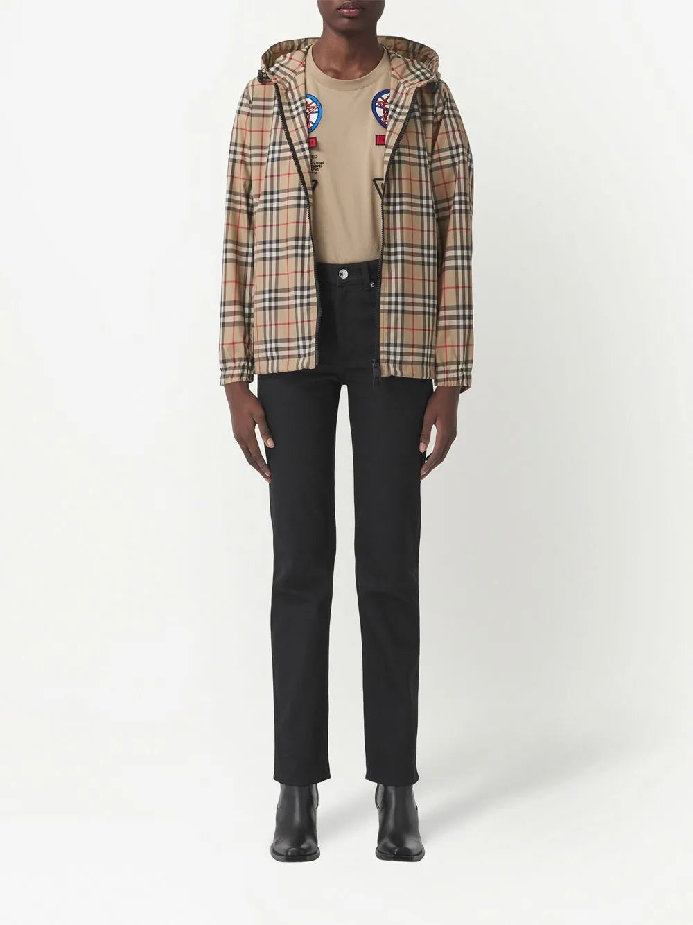 Burberry beige checkered windbreaker