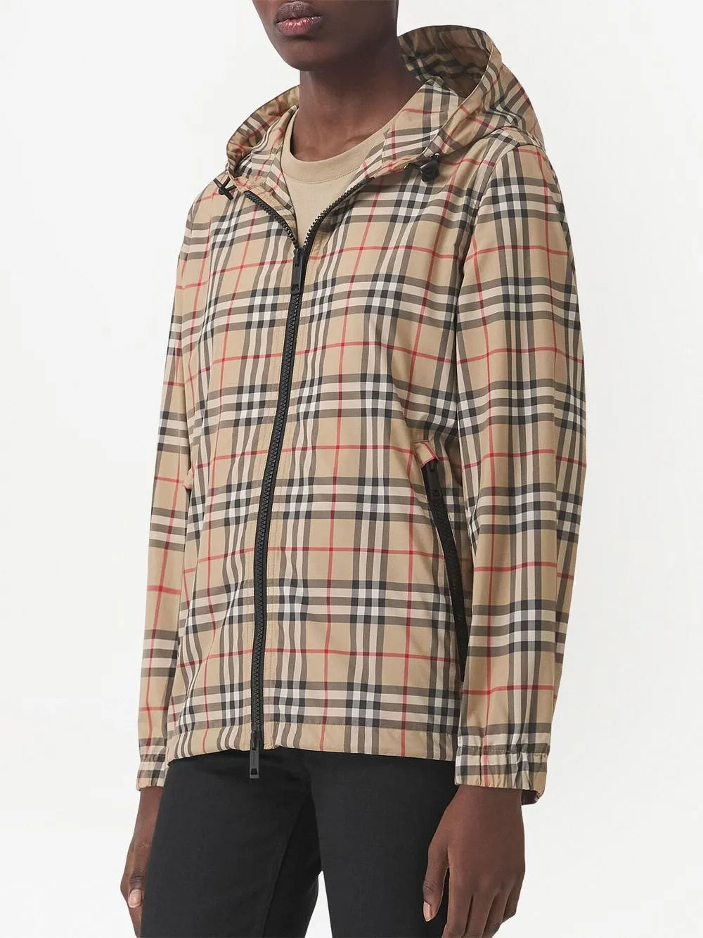Burberry beige checkered windbreaker