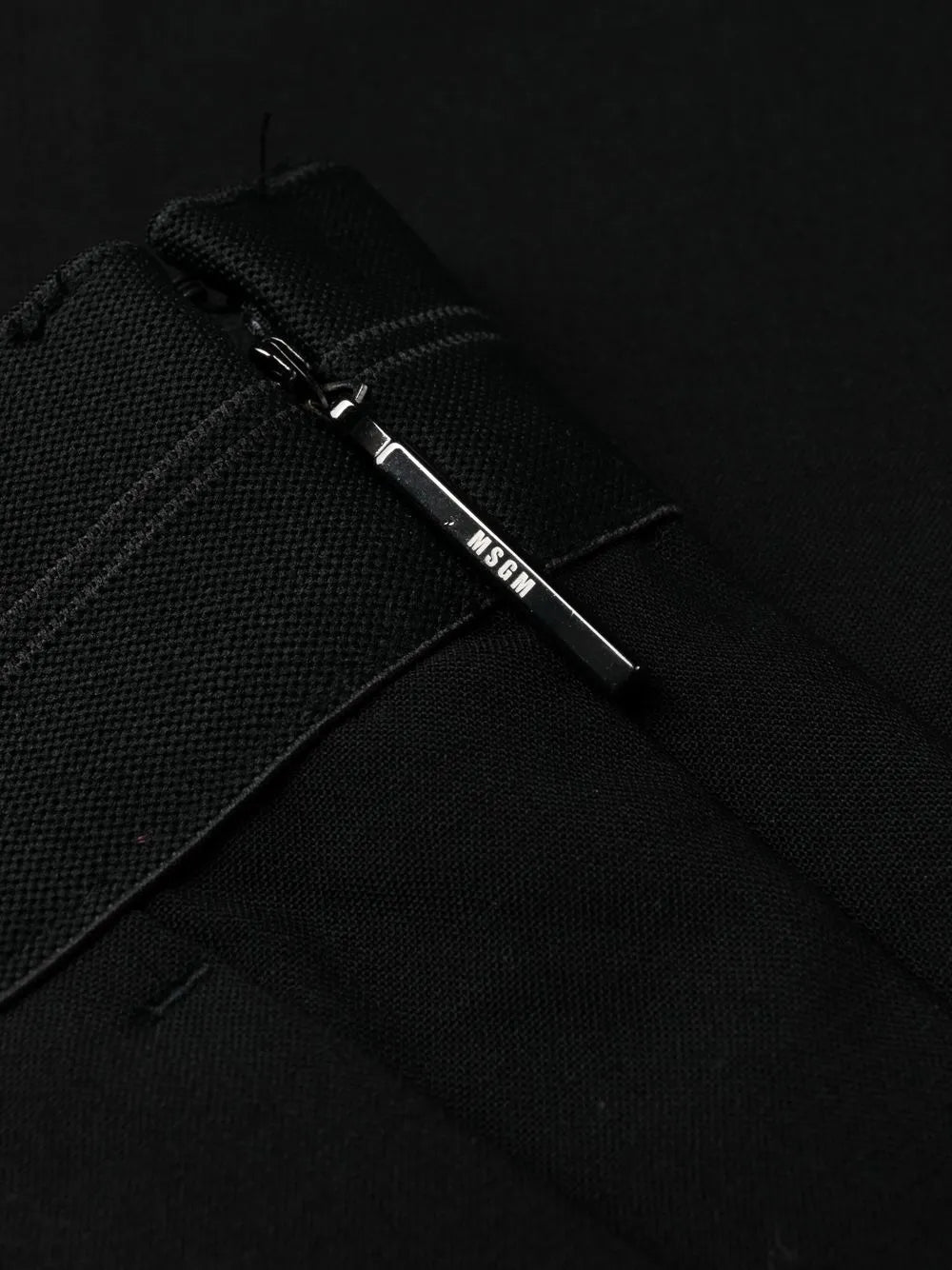 black wool pants, MSGM, luxury women’s pants, straight-leg trousers, high-end fashion