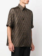 Fendi shirt, luxury silk shirt, FF pattern, men's fashion, high-end wear