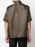 Fendi shirt, luxury silk shirt, FF pattern, men's fashion, high-end wear