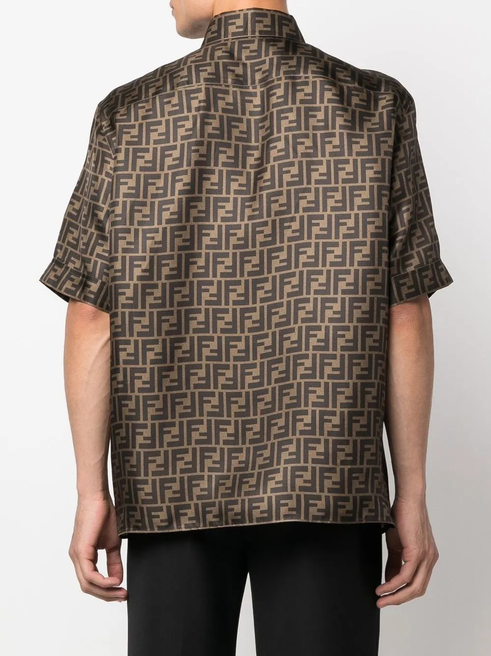 Fendi shirt, luxury silk shirt, FF pattern, men's fashion, high-end wear