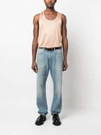 Versace men's jeans, luxury denim, light wash jeans, designer men's clothing, high-end fashion