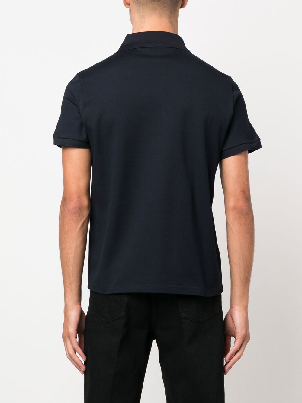 Saint Laurent polo, cotton piqué polo, luxury men’s polo, navy polo shirt, high-end men's fashion