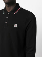 Moncler polo men, Designer polo shirt, Luxury casualwear, Logo trim polo, Men's cotton pique shirt