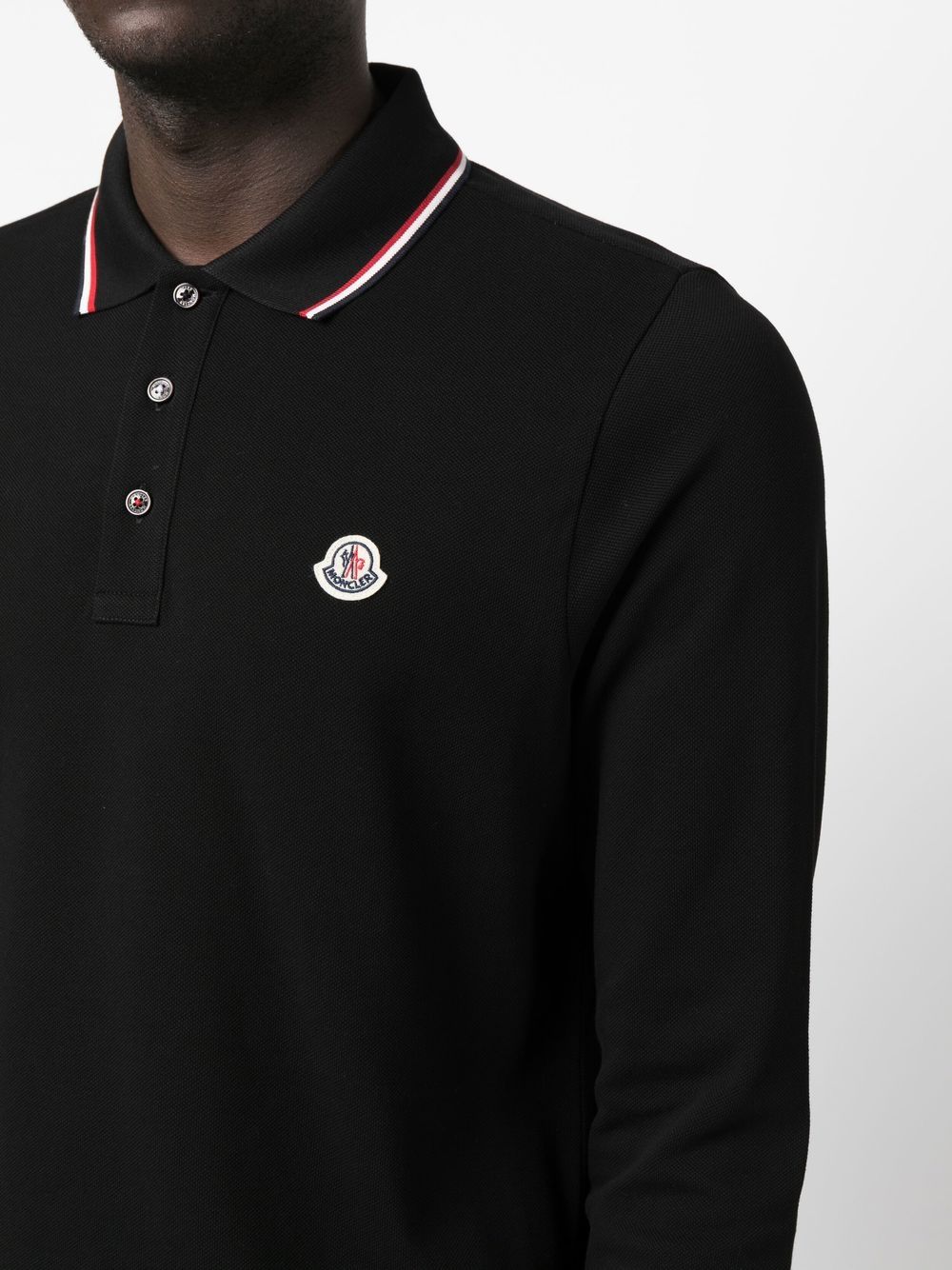 Moncler polo men, Designer polo shirt, Luxury casualwear, Logo trim polo, Men's cotton pique shirt