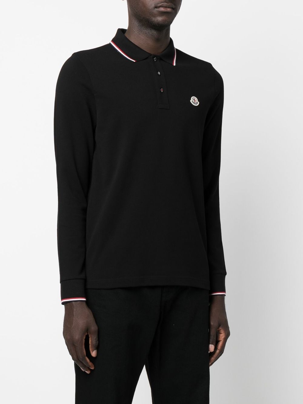 Moncler polo men, Designer polo shirt, Luxury casualwear, Logo trim polo, Men's cotton pique shirt