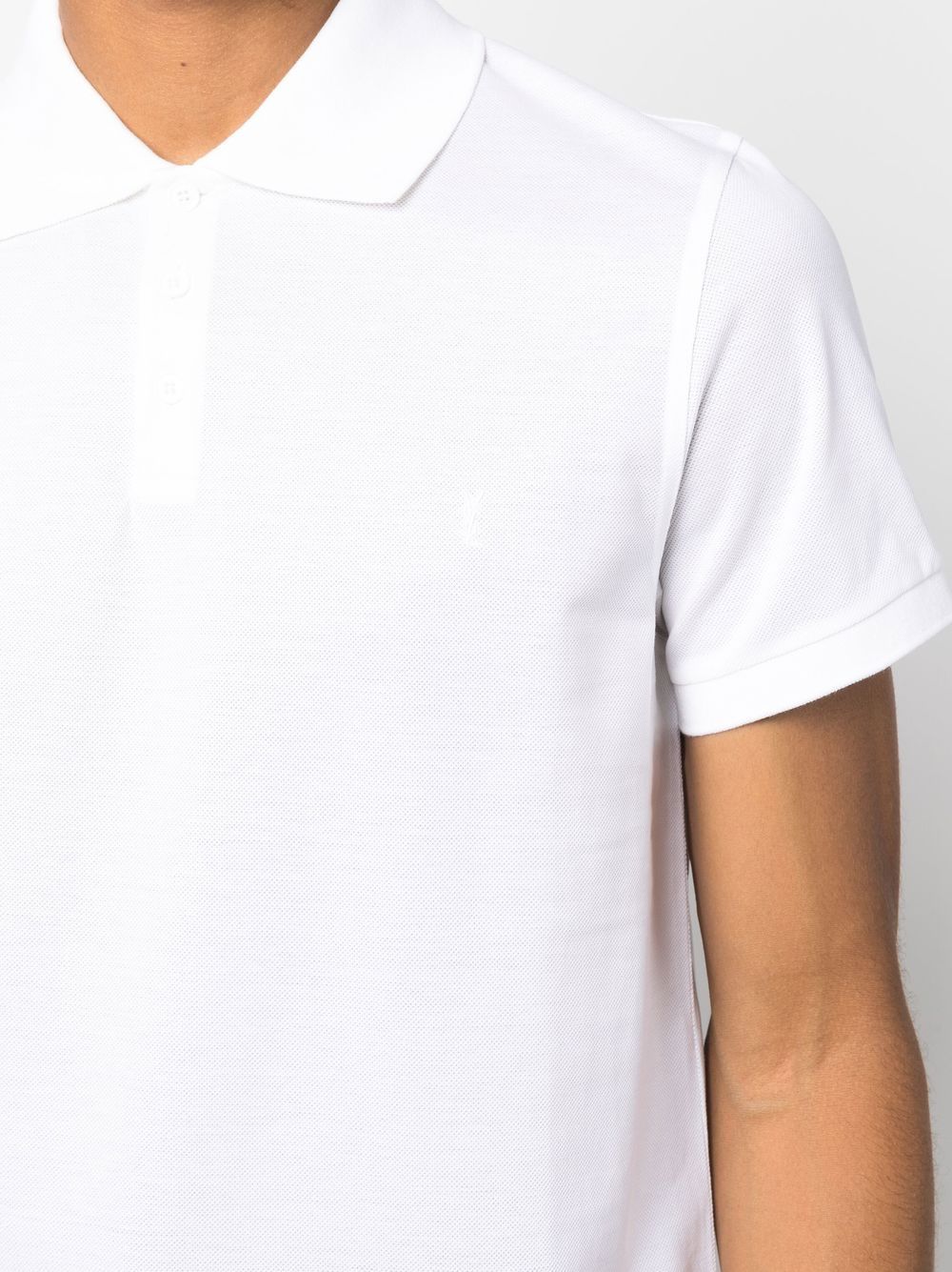 YSL polo shirt, Saint Laurent menswear, white luxury polo, designer mens polos, high-end fashion