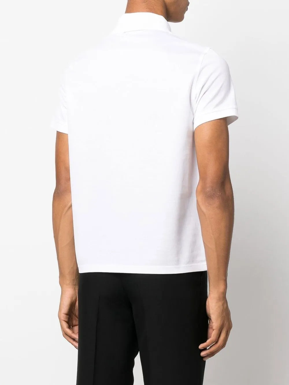 Image of YSL White Polo Shirt by Saint Laurent for Men - Season Spring-Summer 2023 - Model view 3