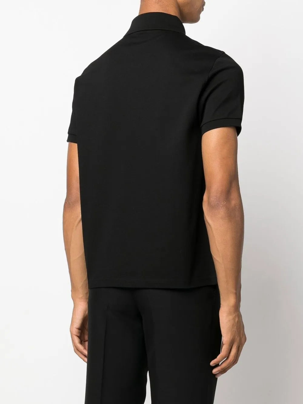 Image of Black Cotton Polo Shirt by Saint Laurent for Men - Season Spring-Summer 2024 - Detail View 6