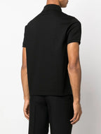 Immagine di una polo nera in cotone di Saint Laurent per uomo - Stagione Primavera-Estate 2024 - Vista dettagli 6