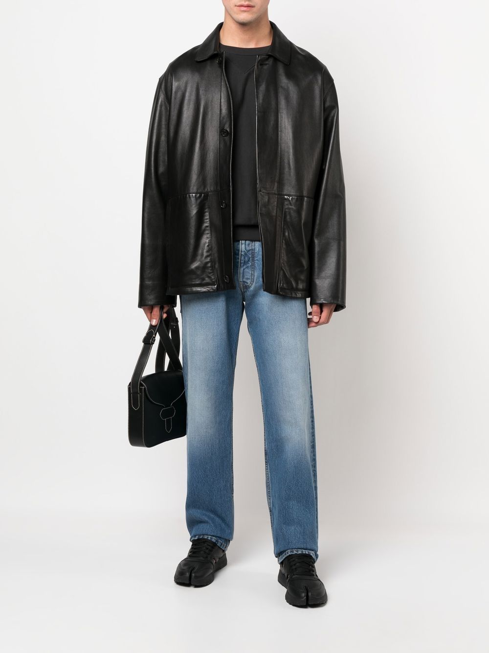 Denim jeans, faded blue, women, Maison Margiela, luxury