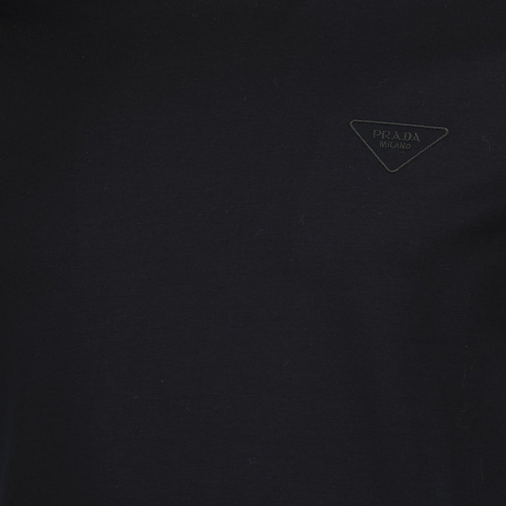 Prada t-shirt, black logo t-shirt, cotton t-shirt, men's fashion, Spring-Summer 2026 collection