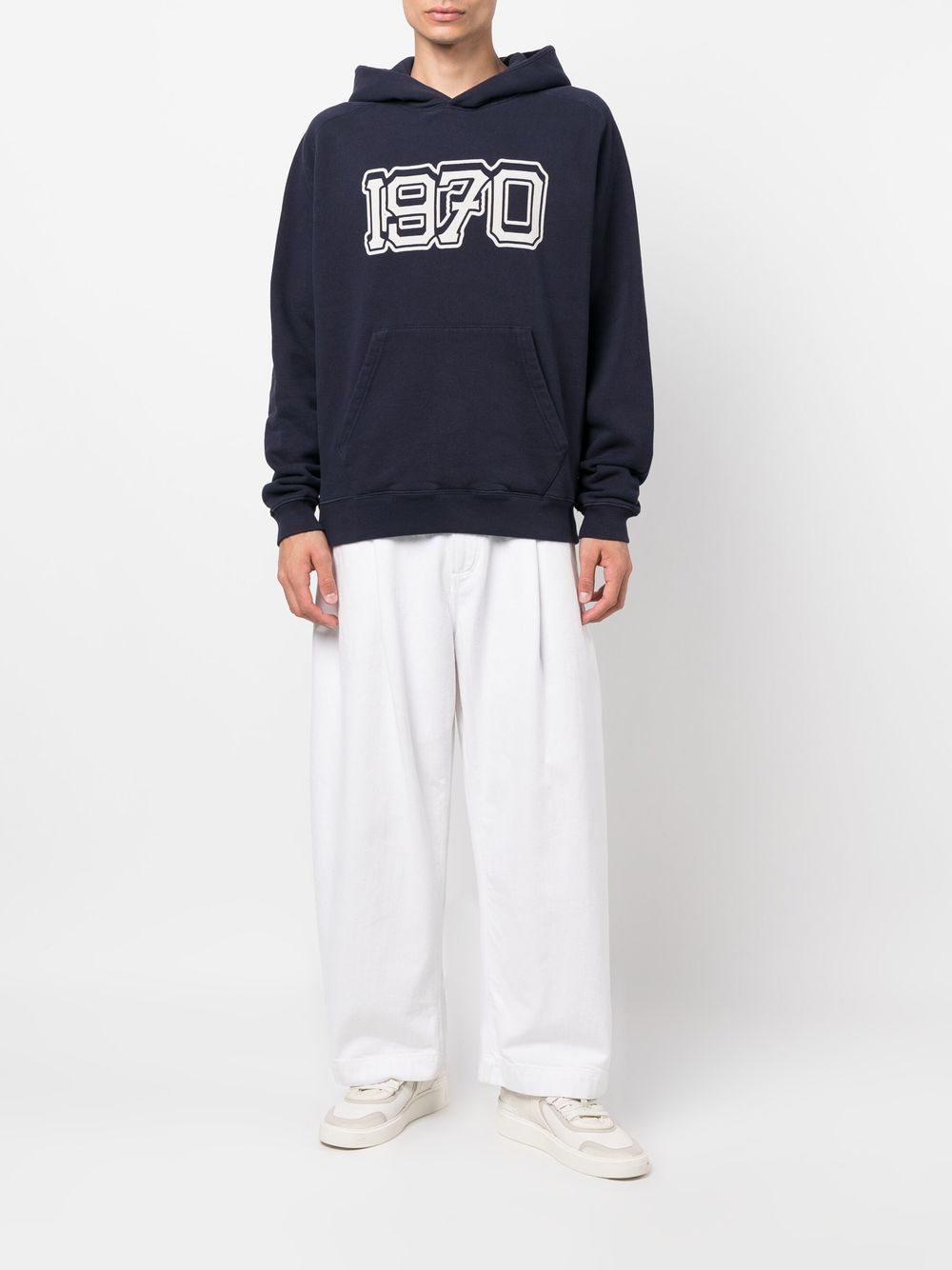 Kenzo Men's Sweatshirt, Blue Hoodie, Kenzo Varsity, Cotton Hooded Sweatshirt, Luxury for Men